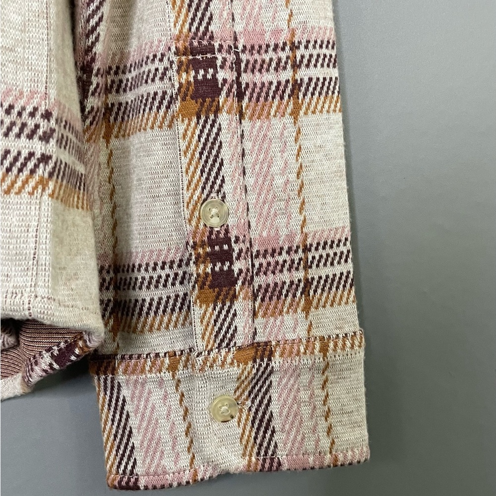 Faherty Women's Legend Sweater Shirt Plaid Cranberry Haze NWT - Picture 6 of 15